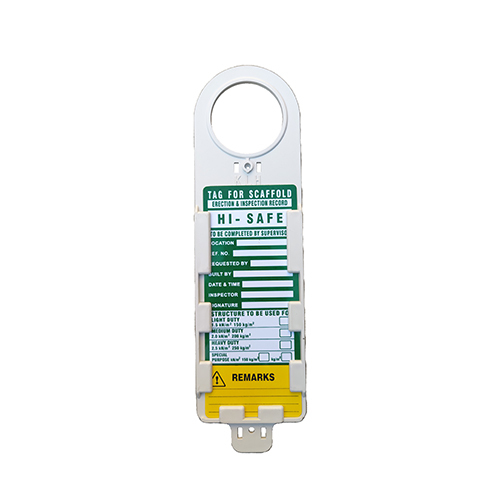 Customized Scaffold Tag Holder - Durable Pvc, 290x115mm , White Round Design With Customizable Printing For Job Site Safety