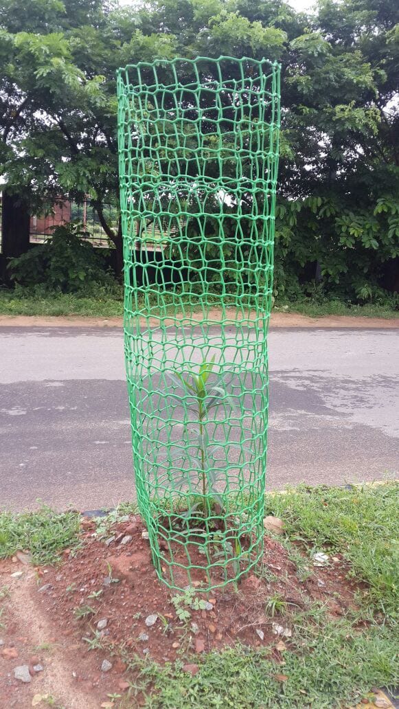 Tree Guard - Hdpe Material, 375 Mm Diameter, 5 Ft Height | Green Color, Waterproof, Reusable Protection With 12 Month Warranty