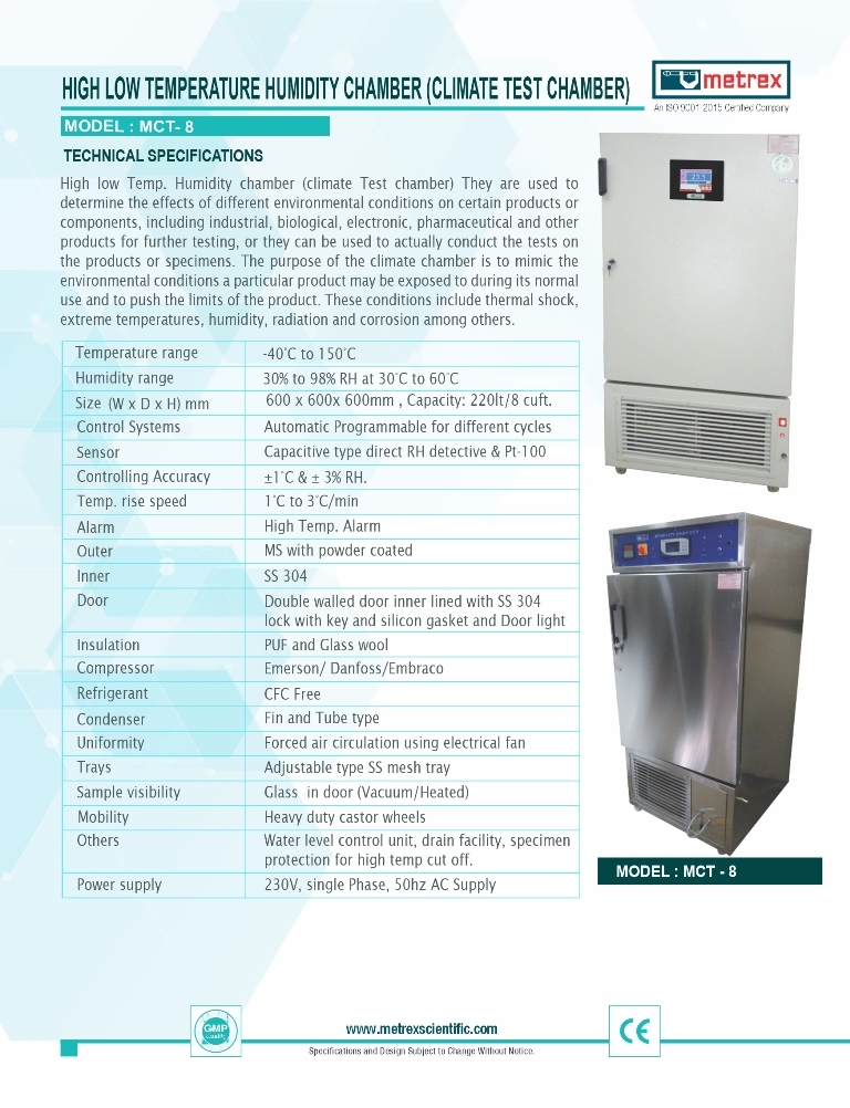 Climate Test Chamber - 220l Capacity, 600x600x600mm Size | -40â°c To 150â°c Temp Range, Automatic Programmable Control, Ss 304 Inner Lining