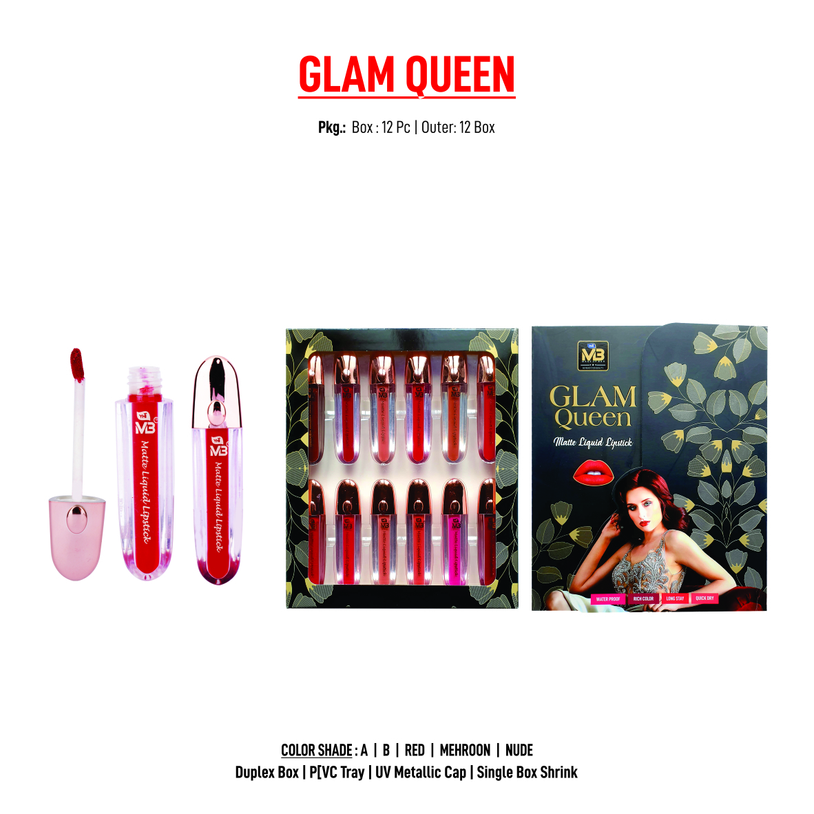 Liquid Lipstick - Liquid, High Pigment Red Maroon Nude | Alcohol Free, Long-lasting, Suitable For All Skin Types, Lip Beautification