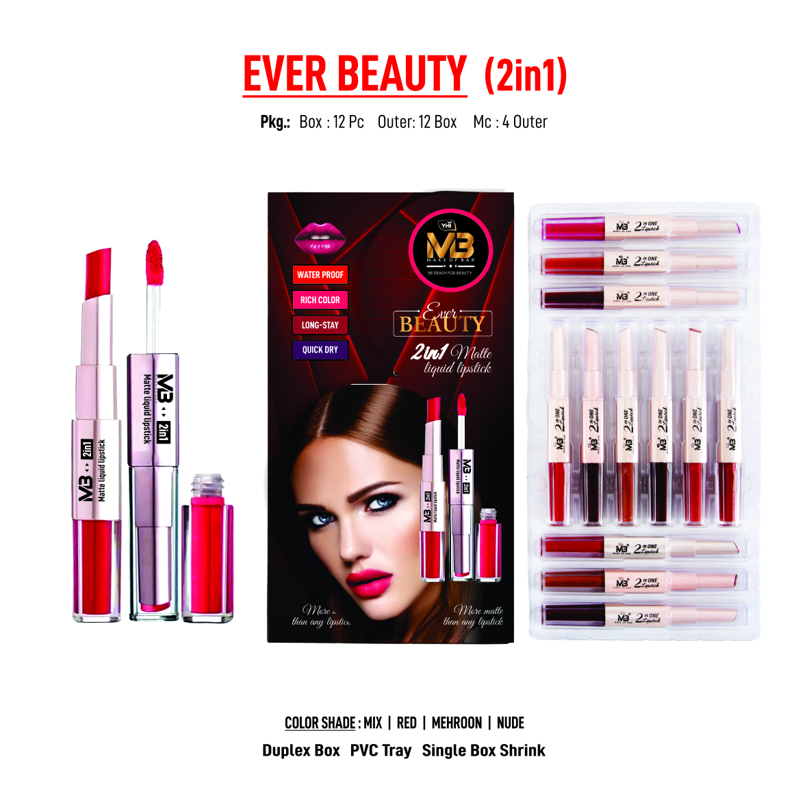 Liquid Lipstick - Liquid, High Pigment Red Maroon Nude | Alcohol Free, Long-lasting, Suitable For All Skin Types, Lip Beautification