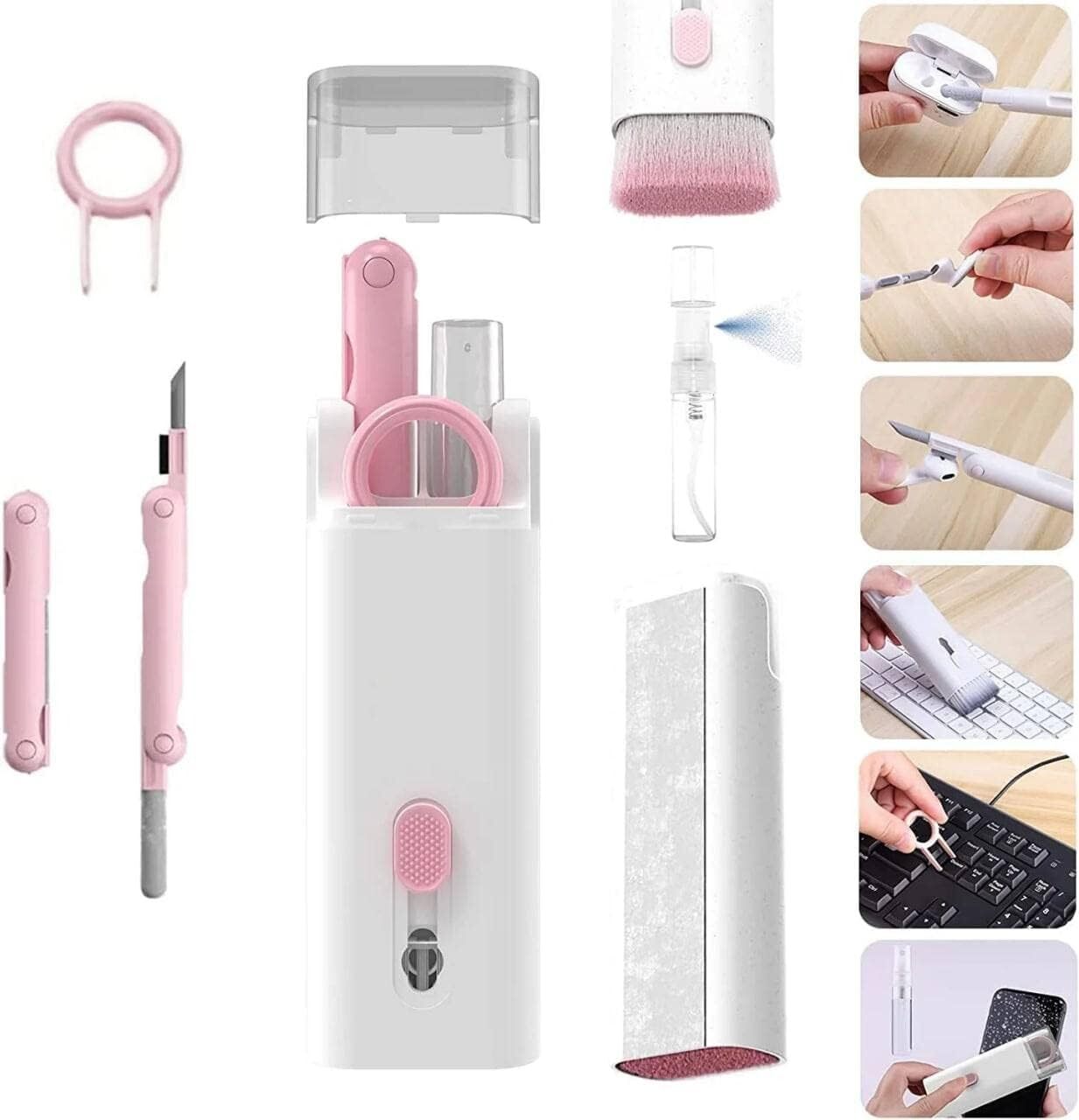 7 In 1 Multifunctional Cleaner Kit - Compact 10x10x10 Cm , Includes Cleaning Pen, High Density Soft Brush, Keycap Buckle For Efficient Device Cleaning