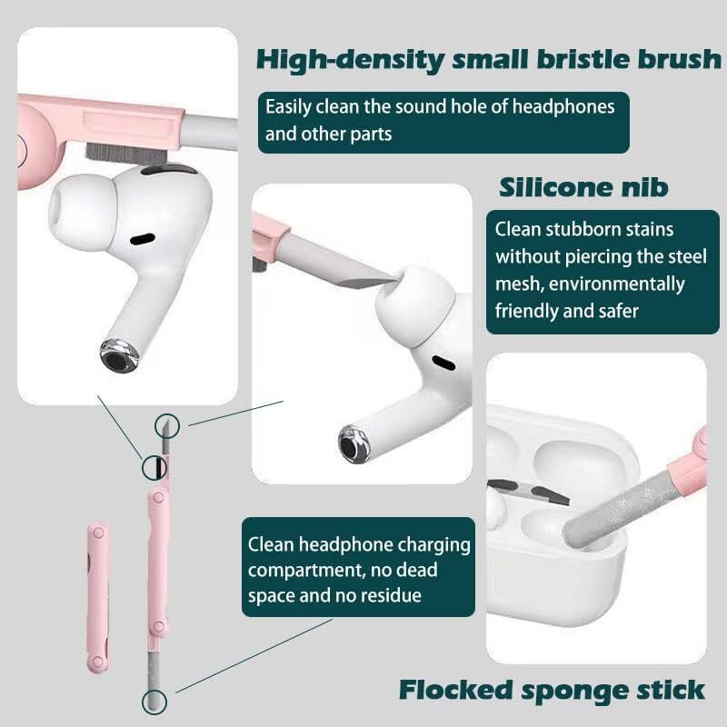 7 In 1 Multifunctional Cleaner Kit - Compact 10x10x10 Cm , Includes Cleaning Pen, High Density Soft Brush, Keycap Buckle For Efficient Device Cleaning