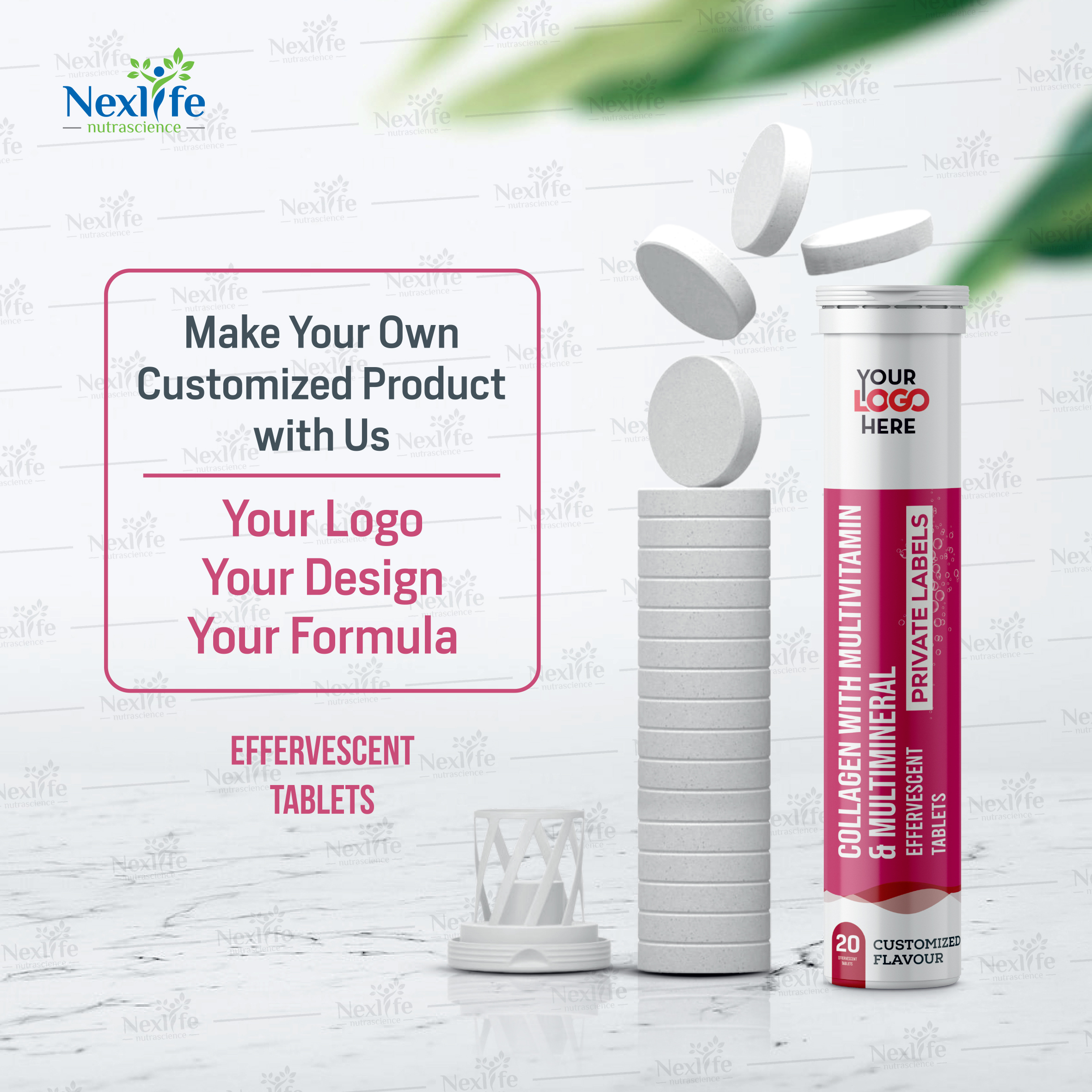 Collagen Effervescent Tablets - Origin: India