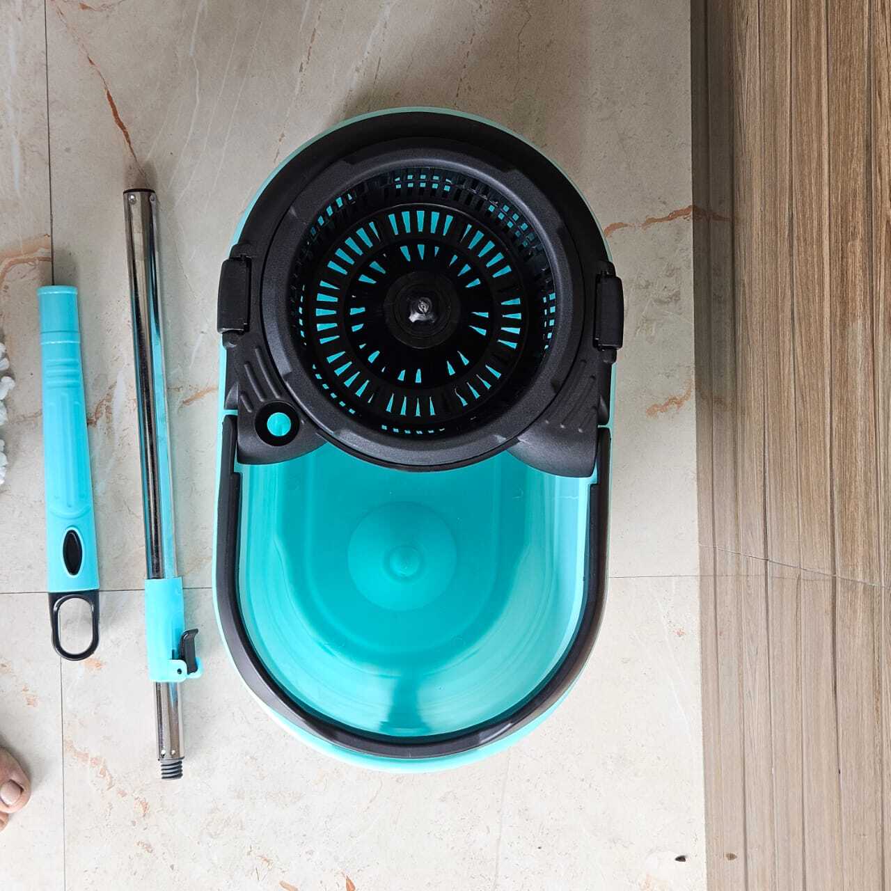 Bucket Mop System - Hdpe 3 To 5 Gallons , Ergonomic Multi-color Design, Adjustable Handle, Easy Spin Wringer