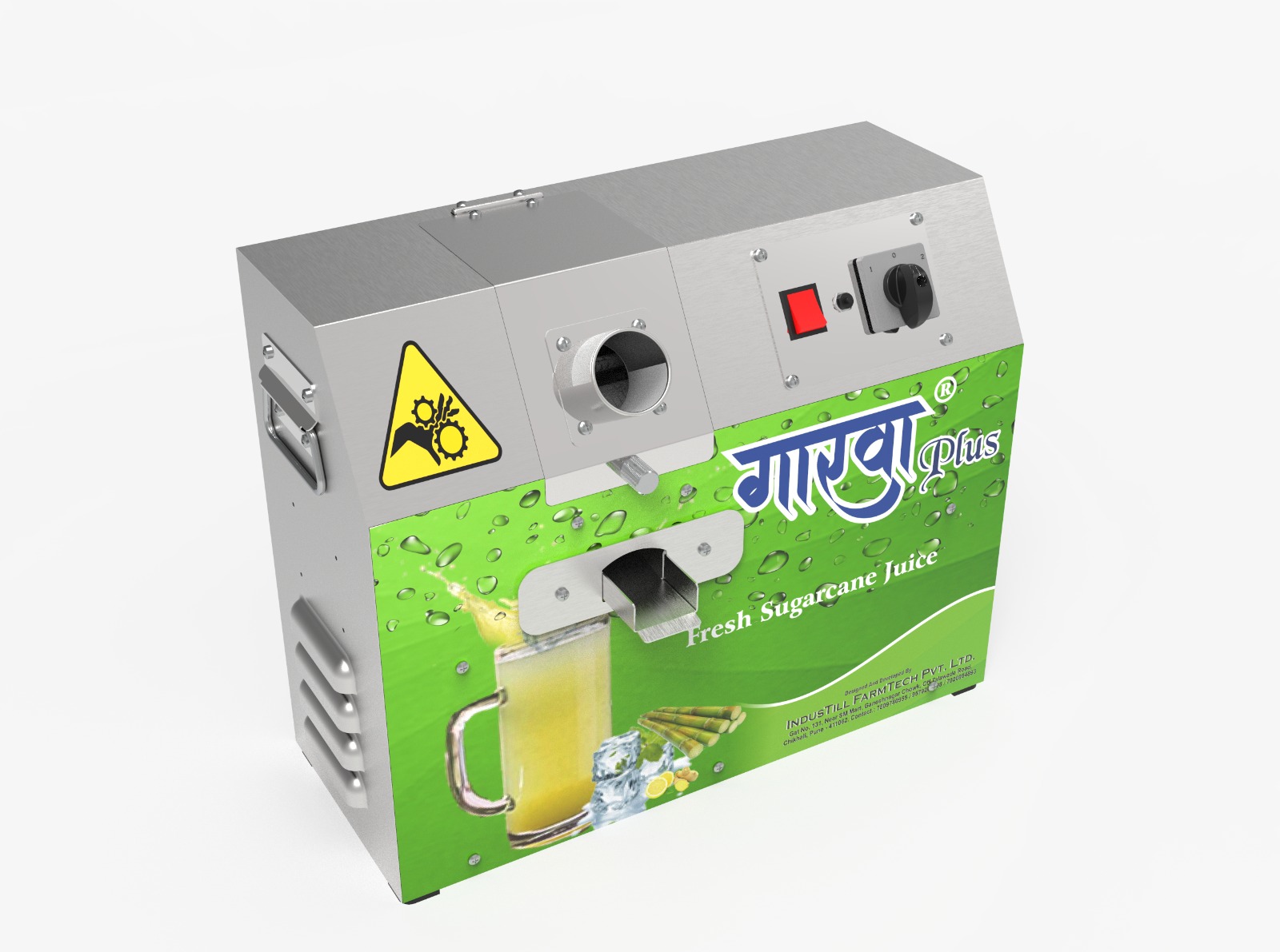 Gaarwa Plus 3 Roller (0.5 Hp) Sugarcane Juice Machine