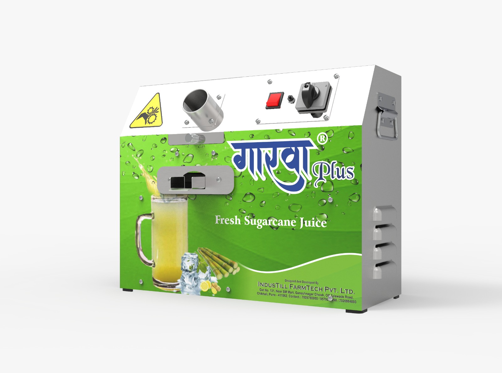 Gaarwa Plus 3 Roller (0.5 Hp) Sugarcane Juice Machine