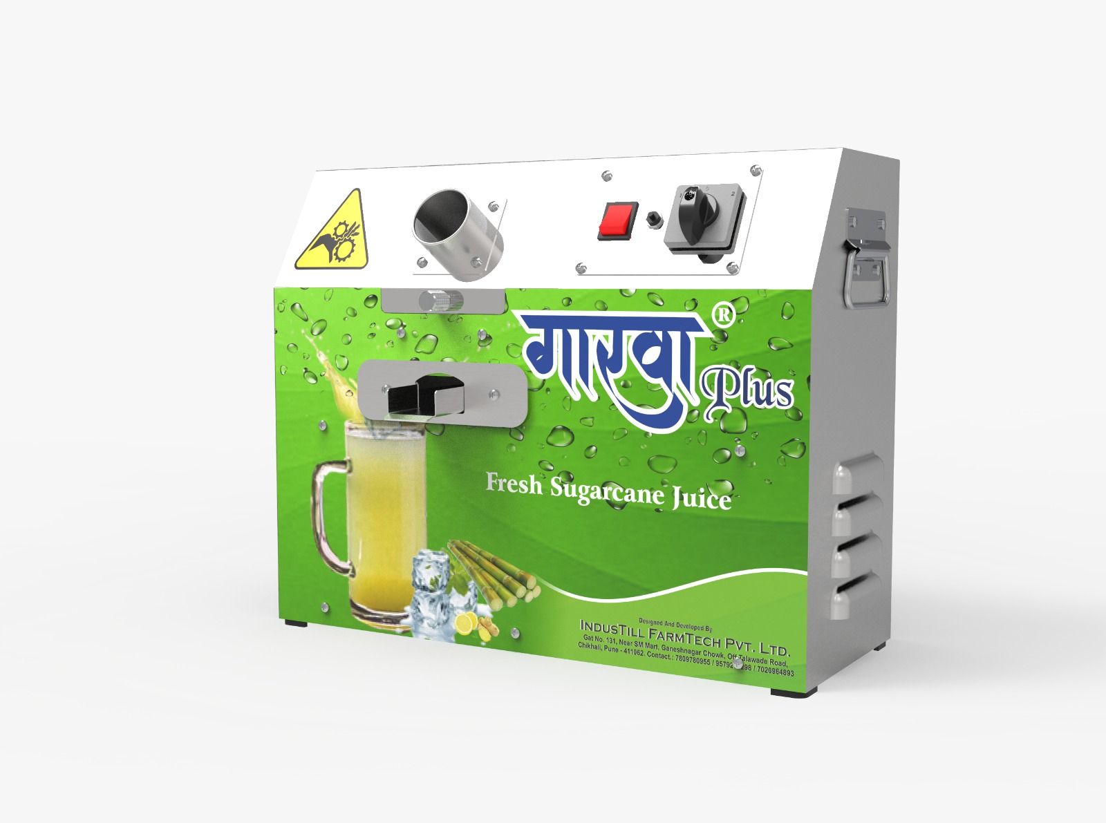 Gaarwa Plus 3 Roller (0.5 Hp) Sugarcane Juice Machine