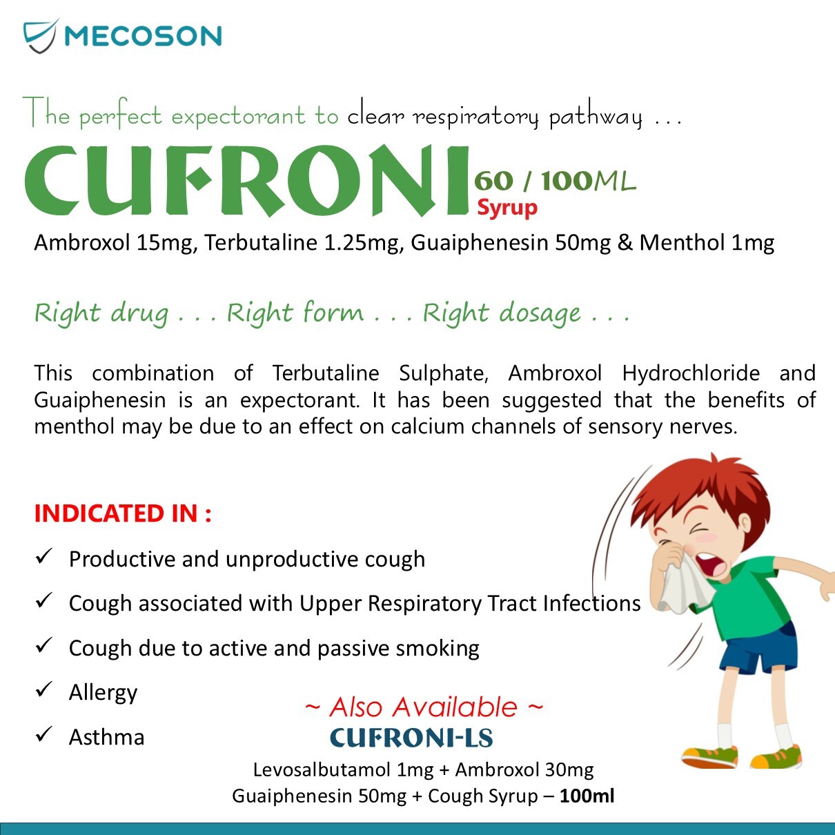 Ambroxol 30mg + Guaiphenesin 50mg + Levosalbutamol 1mg Syp - Dosage Form: Liquid