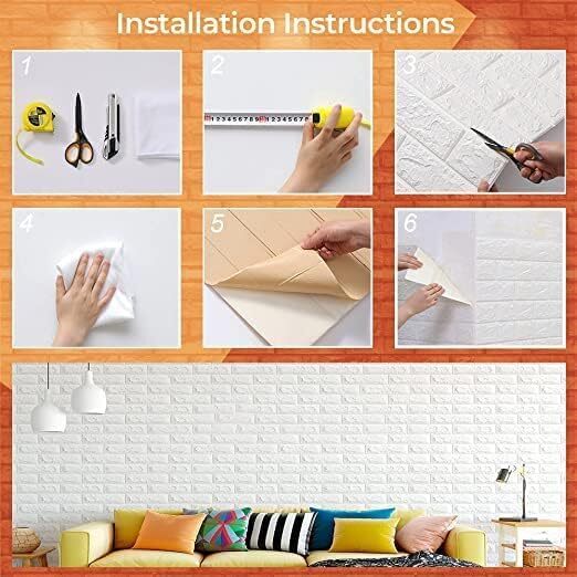 3d Brick Wallpaper - Pe Foam 77x70cm, Waterproof & Washable Self-adhesive Design For Modern Home Decor
