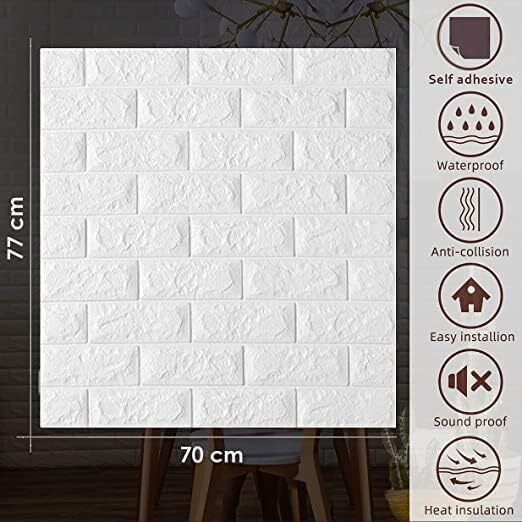 3d Brick Wallpaper - Pe Foam 77x70cm, Waterproof & Washable Self-adhesive Design For Modern Home Decor
