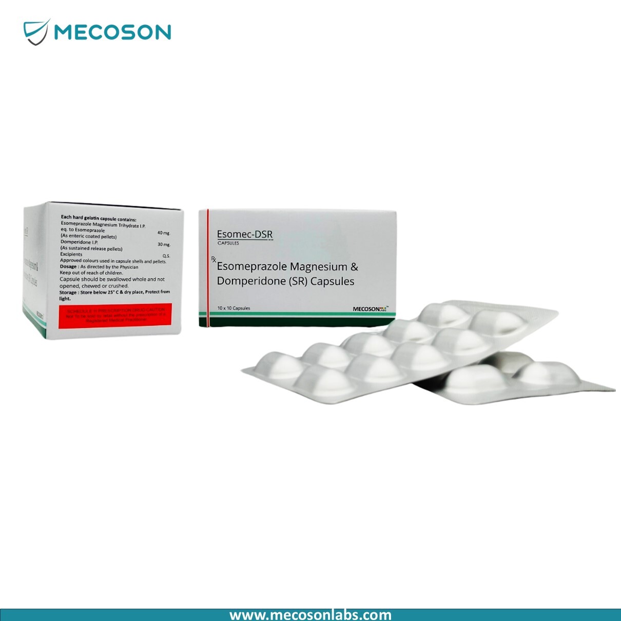 Esomeprazole 40mg + Domperidone 30mg Cap. - Physical Form: Capsules
