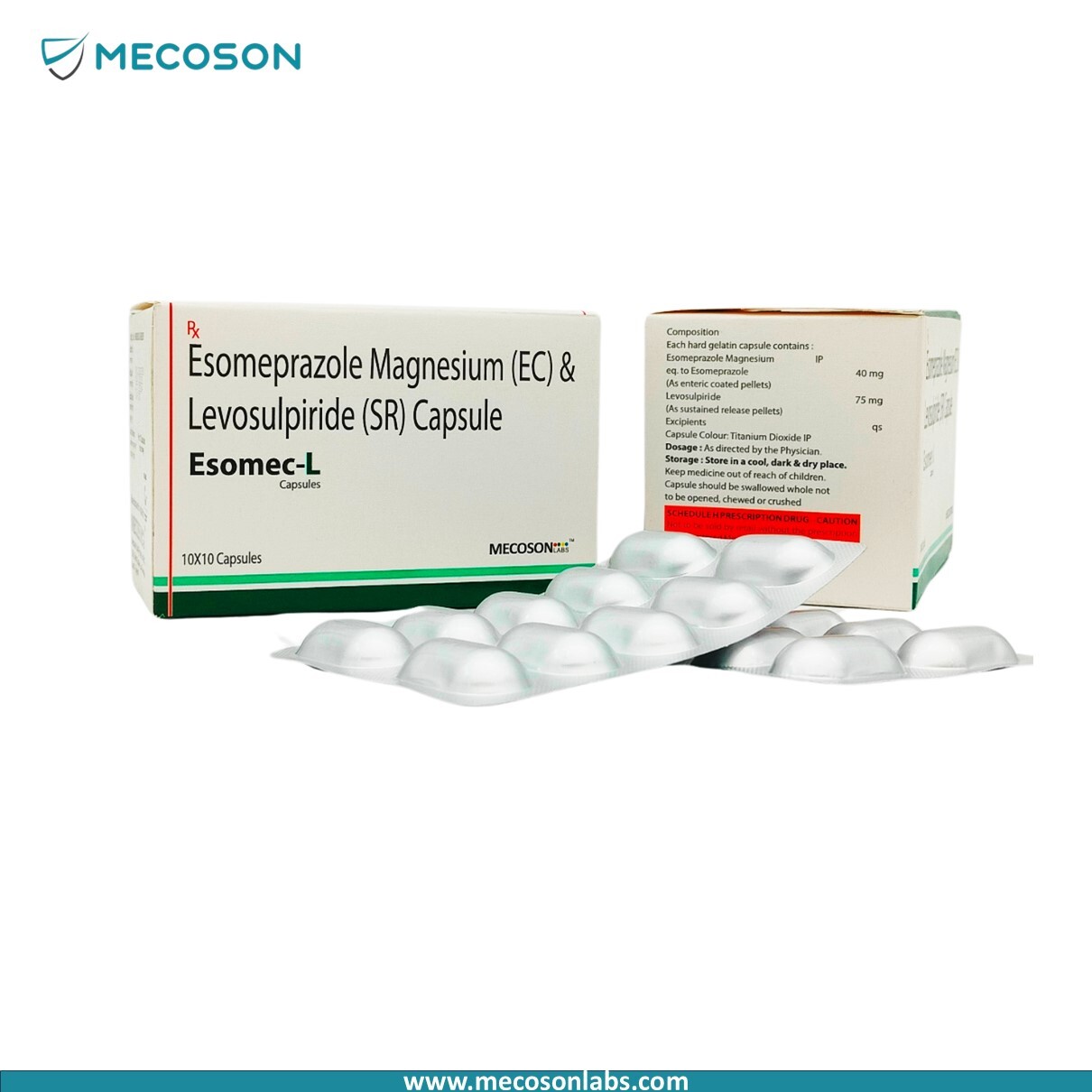 Esomeprazole 40mg + Levosulpride 30mg Cap.