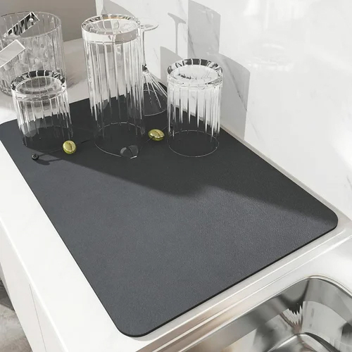 Microfiber Absorbent Large Dish Drying Sink Mat - Rubber Material | Different Sizes, Slip-Resistant, Industrial Use, Easy to Clean