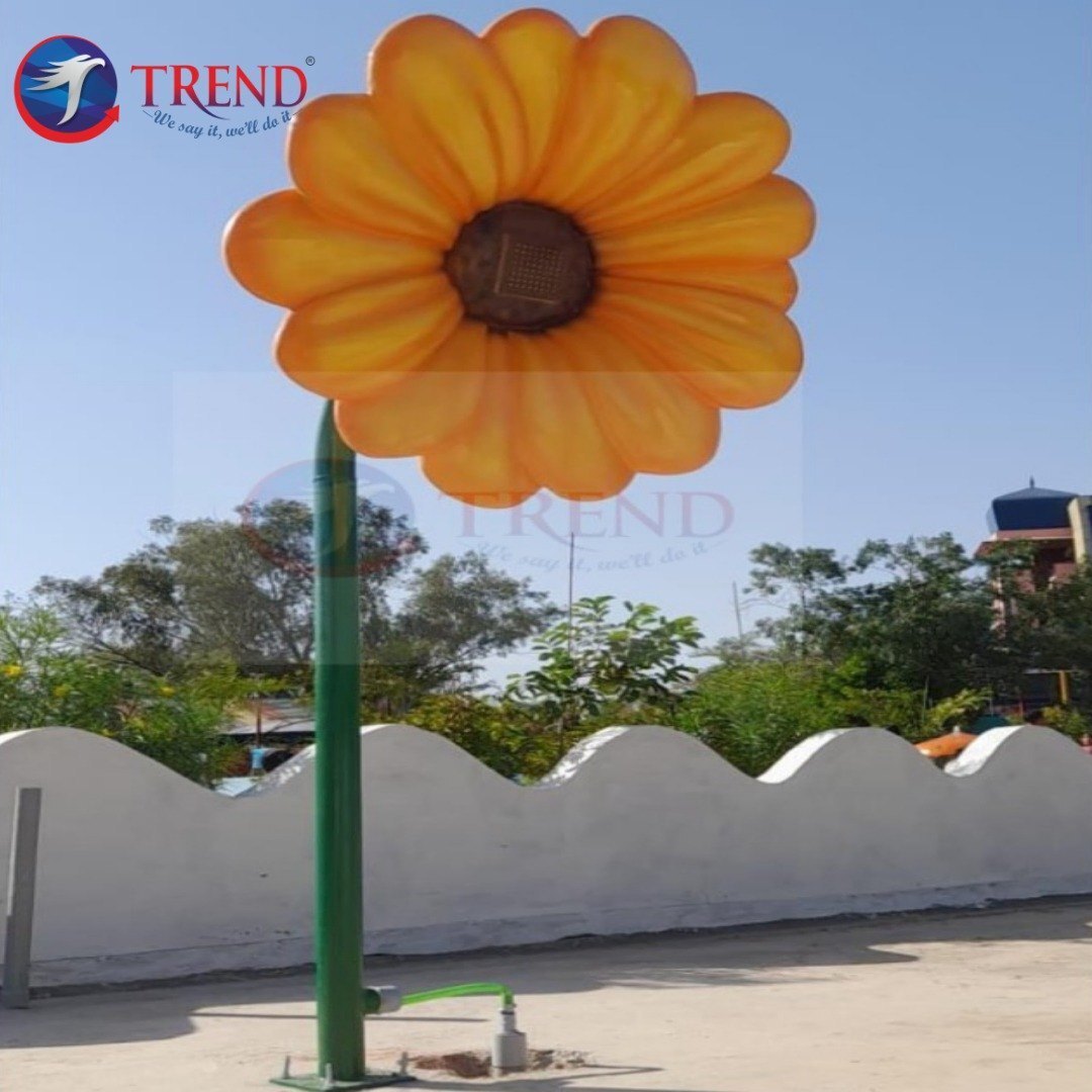 Sun Flower Umbrella - Durable Frp Material , Vibrant Sunflower Design For Outdoor Spaces