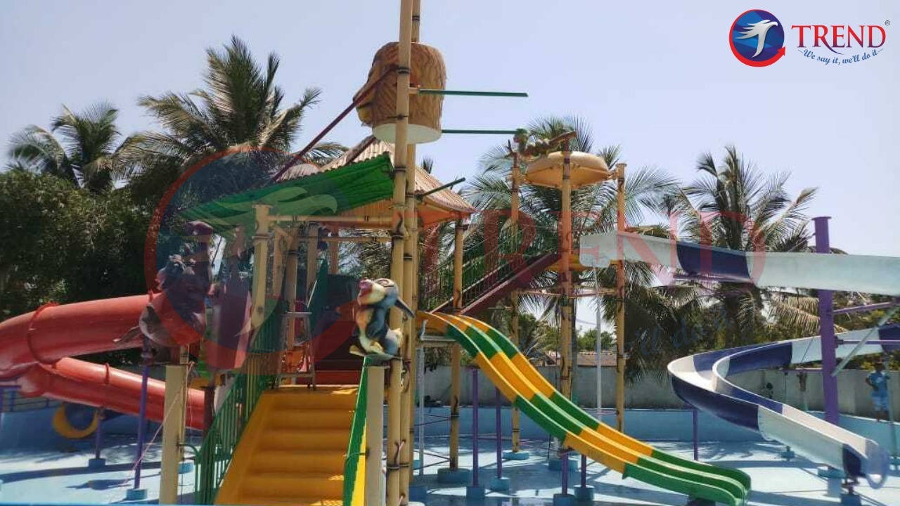 Jungle Adventure Aqua Oasis - Frp Multi-level Play Station, 10 Passenger Capacity, 9000 Rpm Speed, Interactive Water Features, Immersive Jungle Experience