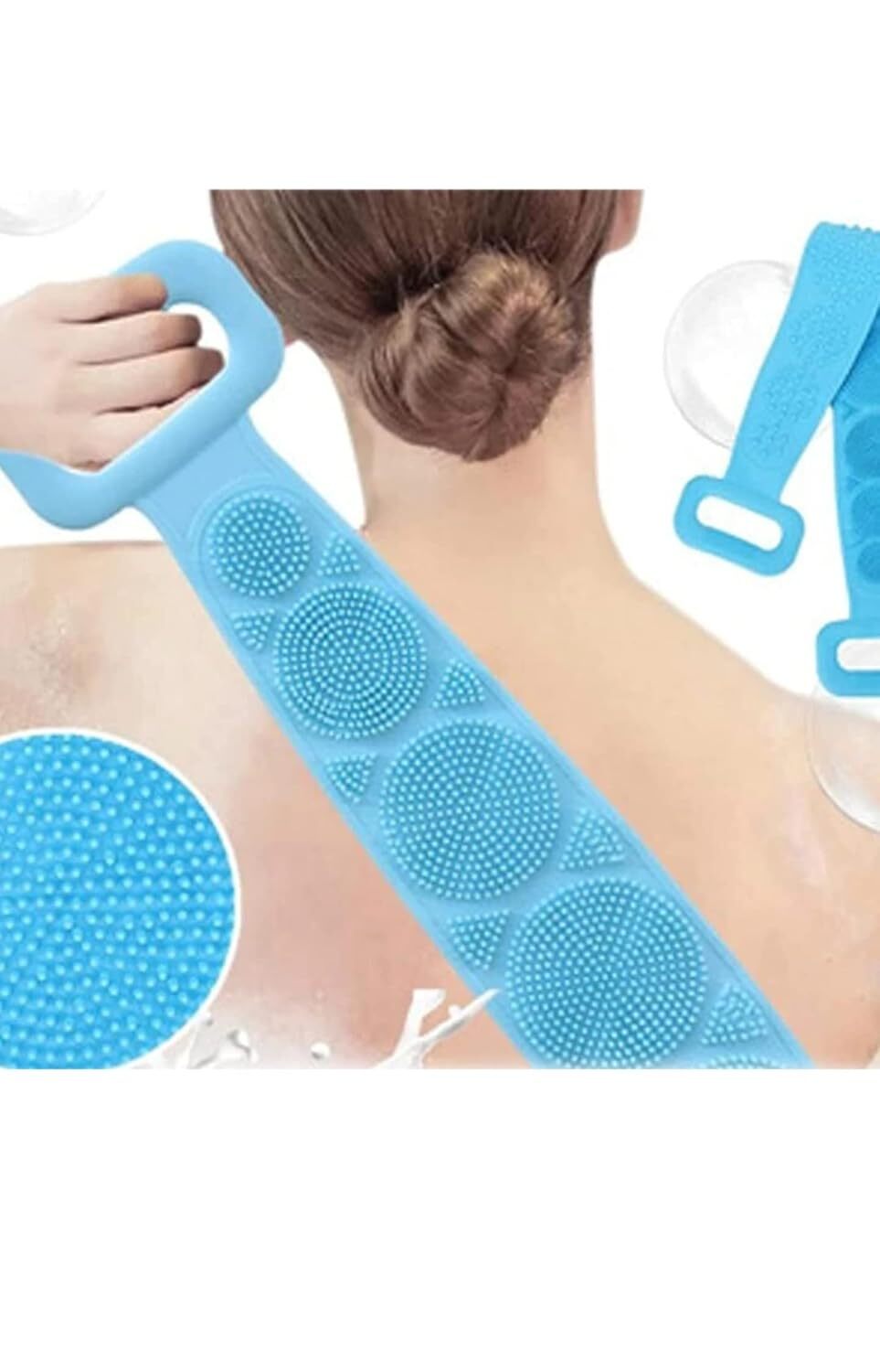 Body Scrubber Belt - Food-grade Silicone, 70x12cm | Double-sided Exfoliation & Massage, Easy To Clean, Anti-slip Grip For All Skin Types