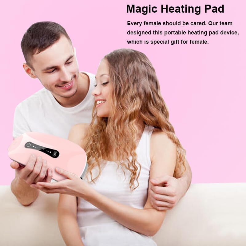 Menstrual Heating Pad - Abs Material, 92x8.5x3 Cm | Cordless Portable Device With 3 Massage Modes, 3 Heat Settings And Adjustable Strap For Relief From Period Cramps And Back Pain