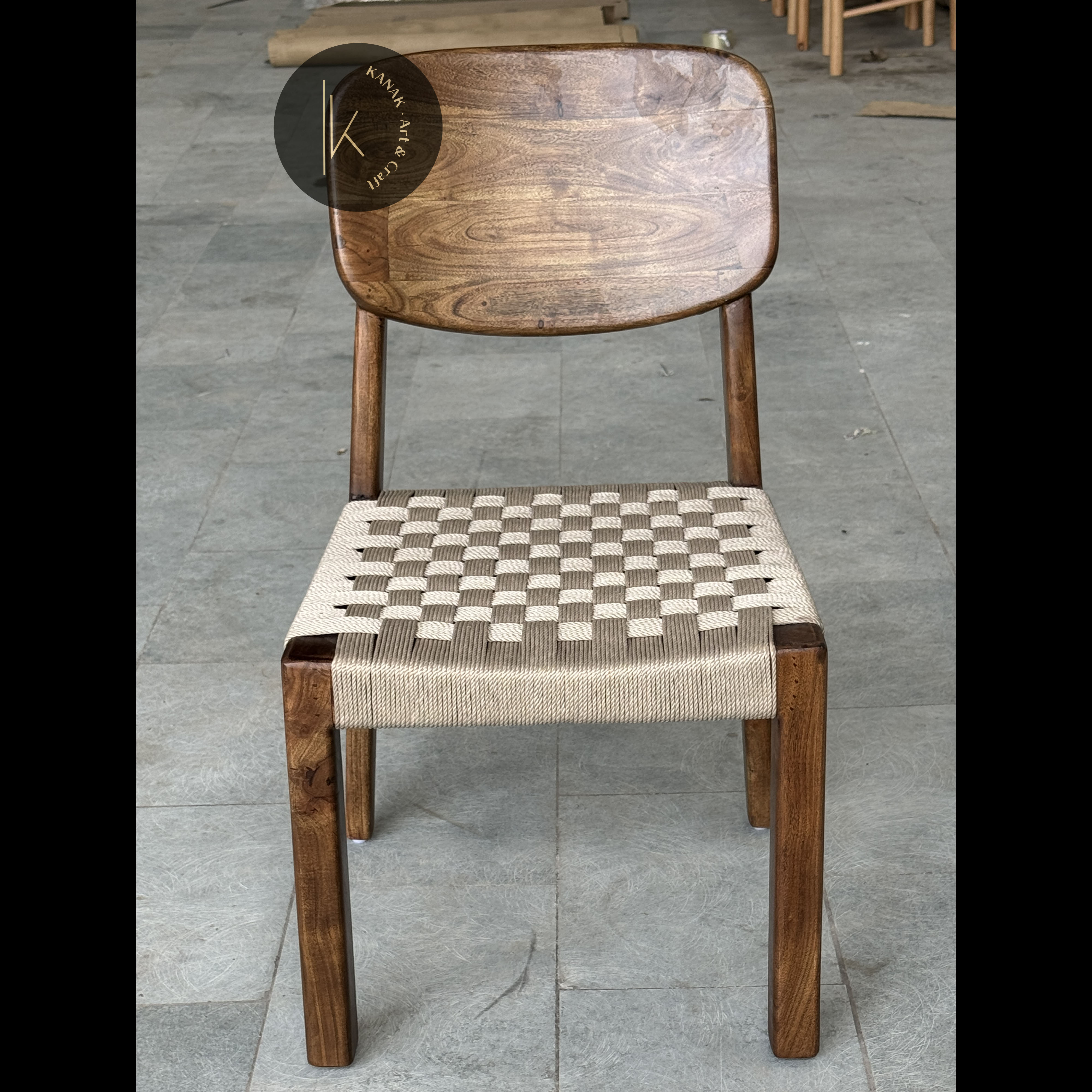 Wooden Weaving Chair - Artwork: Handmade