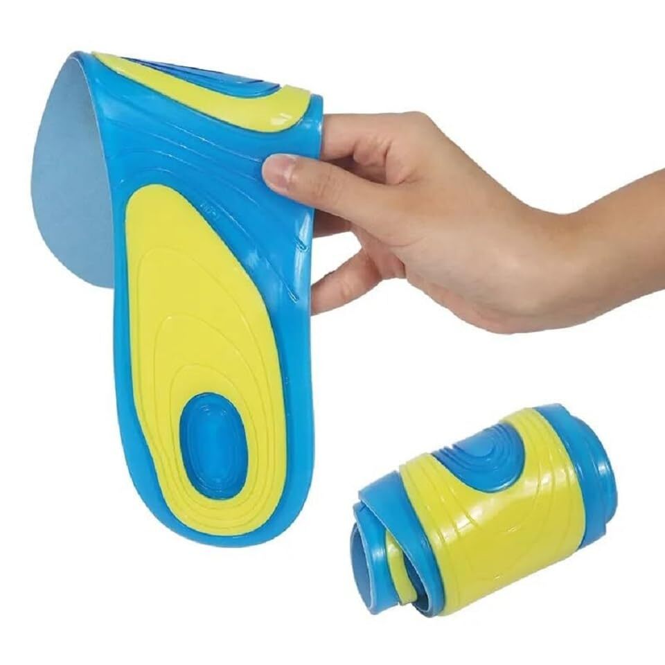 Silicone Gel Insole Blue - Lightweight Silicone, Adjustable Cut Size, Honeycomb Shock Absorption Design, All-day Comfort Support
