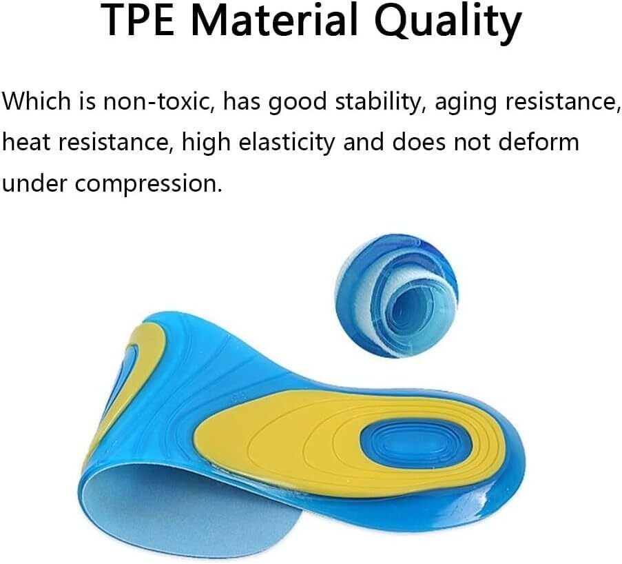 Silicone Gel Insole Blue - Lightweight Silicone, Adjustable Cut Size, Honeycomb Shock Absorption Design, All-day Comfort Support