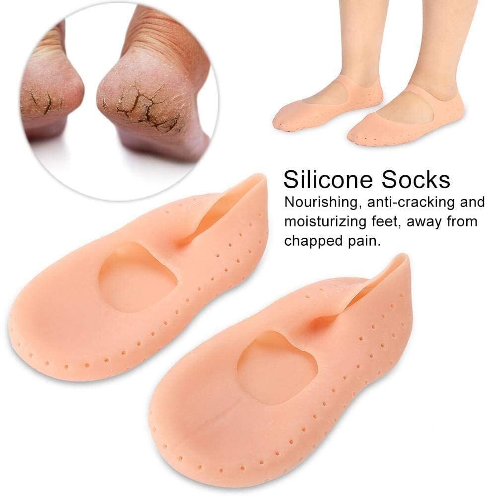 Silicone Full Heel Socks With Strap - Medical Grade Silicone, Unisize/unisex | Provides Pressure Relief, Cushions Feet, Prevents Blisters And Cracking