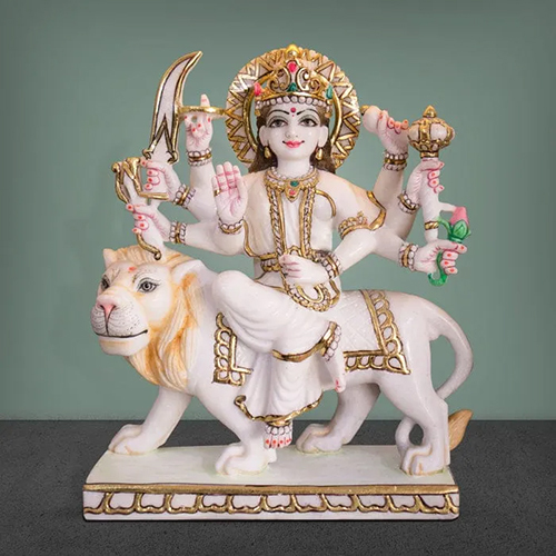 मार्बल माँ दुर्गा की मूर्ति -