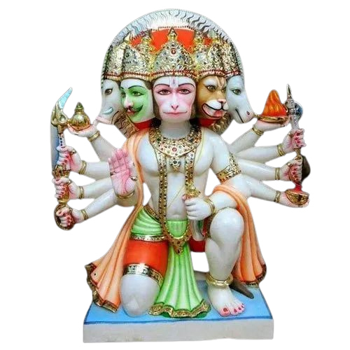 मार्बल लॉर्ड पंचमुखी हनुमान प्रतिमा