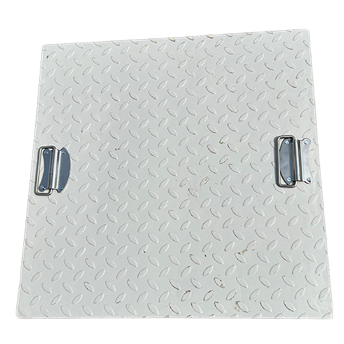 Square FRP Chamber Cover - Silver Polished Finish | Durable FRP Material, Different Sizes Available, Rust-Proof, Commercial Use