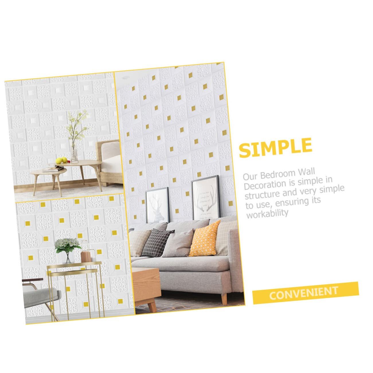 3d Brick Gold Wallpaper