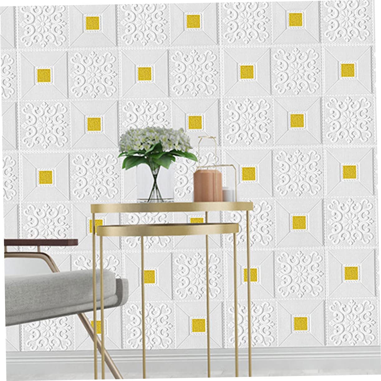 3d Brick Gold Wallpaper