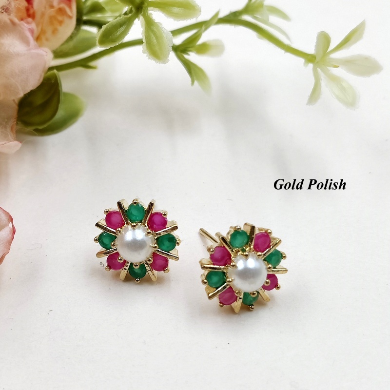 New Shiny Flory Style American Diamond Tops - Copper Alloy Zircon Stones | Elegant Design For Weddings Parties Engagements & Everyday Wear