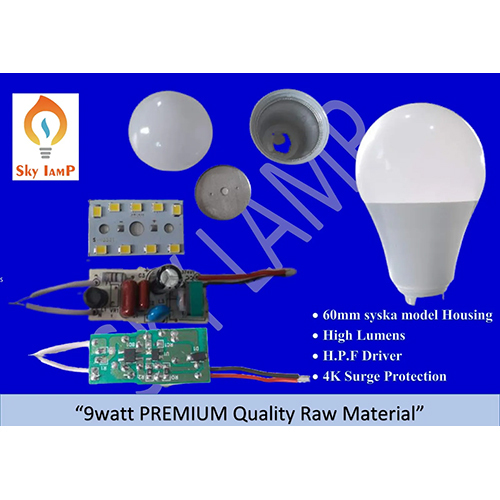 9W LED Bulb - High-Quality Polypropylene Material, Energy-Efficient Warm White Lighting for Homes and Offices