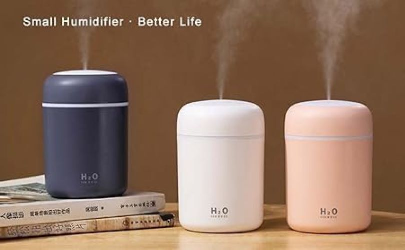 H2o Humidifier - Abs Material, 12x9x9 Cm | Colorful Mini Design, 2 Mist Modes, Ultra Quiet Operation, Usb Powered, Auto Shut-off, Night Light