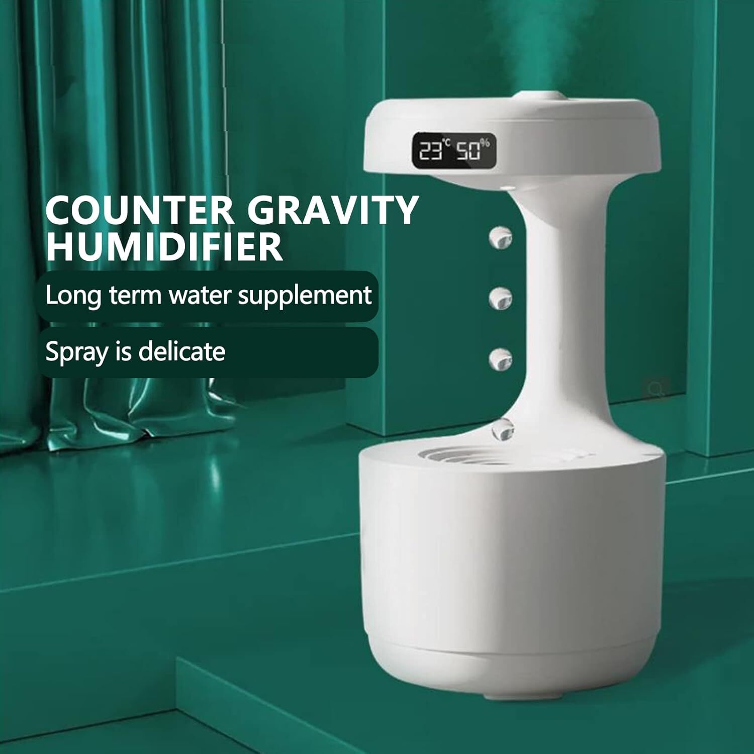 Anti-gravity Water Droplet Humidifier - Height: 15 Centimeter (Cm)