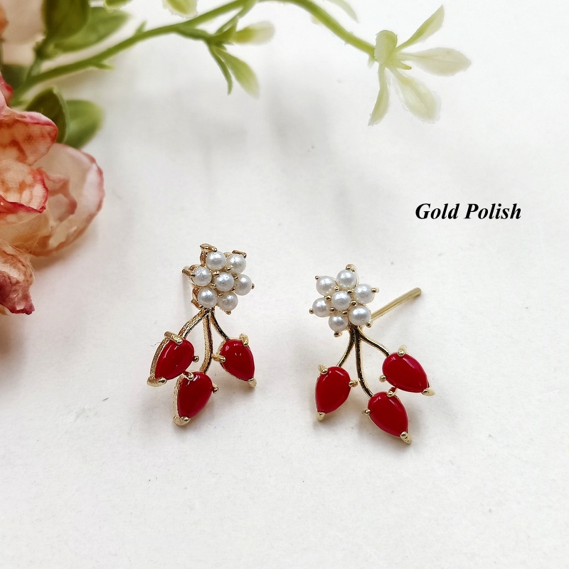 Leafy Style Shiny American Diamond Earring - Zircon, Copper Alloy, White Polish | Elegant Design For Women, Perfect For Weddings, Parties, And Engagements