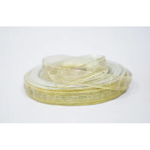 Decorative Ribbon - Nylon Material, One Sided, Cream And Brown Printed Design | Enhances Gift Packaging Style, Alluring And Attractive Look