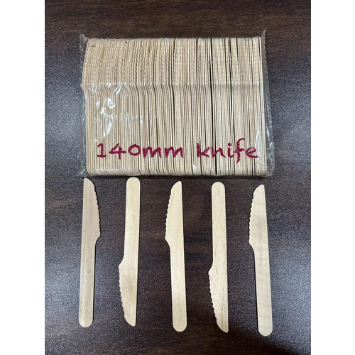 140Mm Disposable Wooden Knife Spoon - Application: Commercial