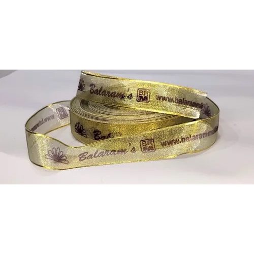 Printed Satin Ribbons - Customizable Width & Length, Multi-color Gradient Design With Text, Durable Satin Weave, Easy Care Handling