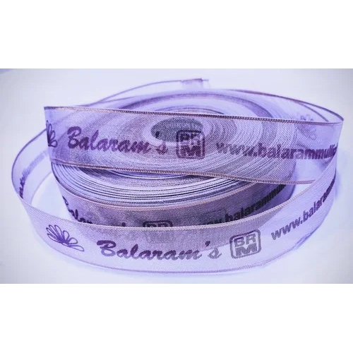 Printed Satin Ribbons - Customizable Width & Length, Multi-color Gradient Design With Text, Durable Satin Weave, Easy Care Handling