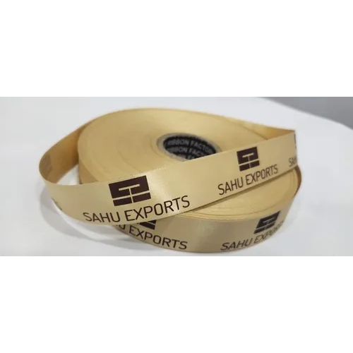 Printed Satin Ribbons - Customizable Width & Length, Multi-color Gradient Design With Text, Durable Satin Weave, Easy Care Handling