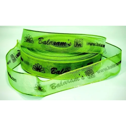 Printed Satin Ribbons - Customizable Width & Length, Multi-color Gradient Design With Text, Durable Satin Weave, Easy Care Handling