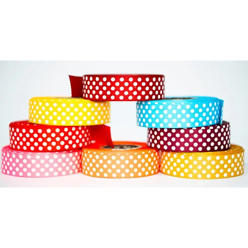 Gross Grain Polka Dot Printed - Color: Maroon And Purple And Orange