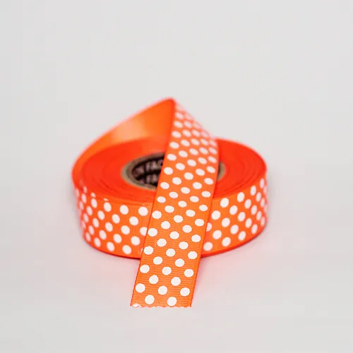 Gross Grain Polka Dot Printed - Color: Maroon And Purple And Orange
