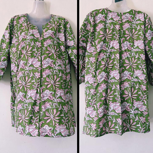 Ladies Short Kurti - Cotton, Size M/l, Multicolor Print | Summer Casual Wear, Washable, 3/4 Sleeve