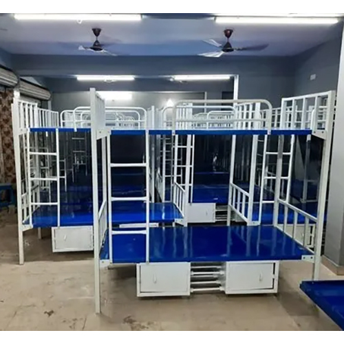 Bunk Bed With Locker - Durable Iron, 30x72x72 Size | No Assembly Required, Coated Finish, 1-Year Warranty, Perfect for Hostels