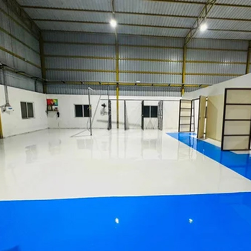 Epoxy Flooring Services - 100% Solid Epoxy Resin, 2-5mm Thickness | High Compressive Strength, Chemical and Abrasion Resistant, Blue & White Hues