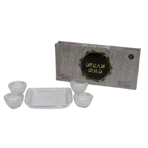 Dream Gold Gift Set - High-Quality Glass Material, Various Sizes & Colors Available | Polished Finish, Includes Vase, Candle Holders, Decorative Bowl