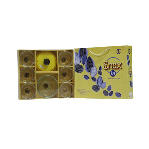 Snax Premium Gift Set - Glass Material, Various Sizes Available | Polished Surface Finish, Elegant Glass Handle, Assorted Colors