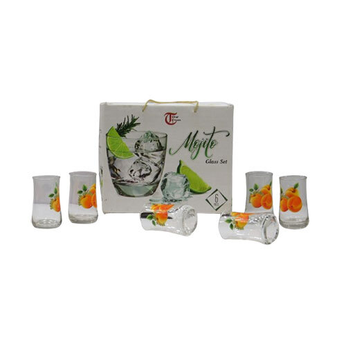 6pcs Mojito Glass Set - High-quality Glass, Various Sizes And Colors, Polished Finish, Heat-resistant, Modern Arts Style For Any Occasion